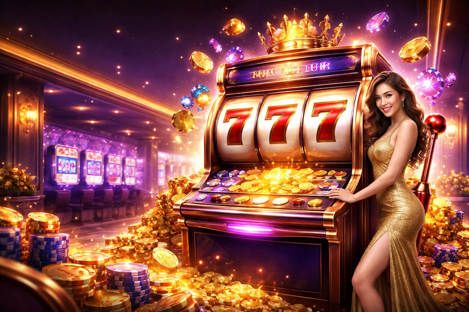 Trò chơi slot may mắn 8 xổ số với giải độc đắc